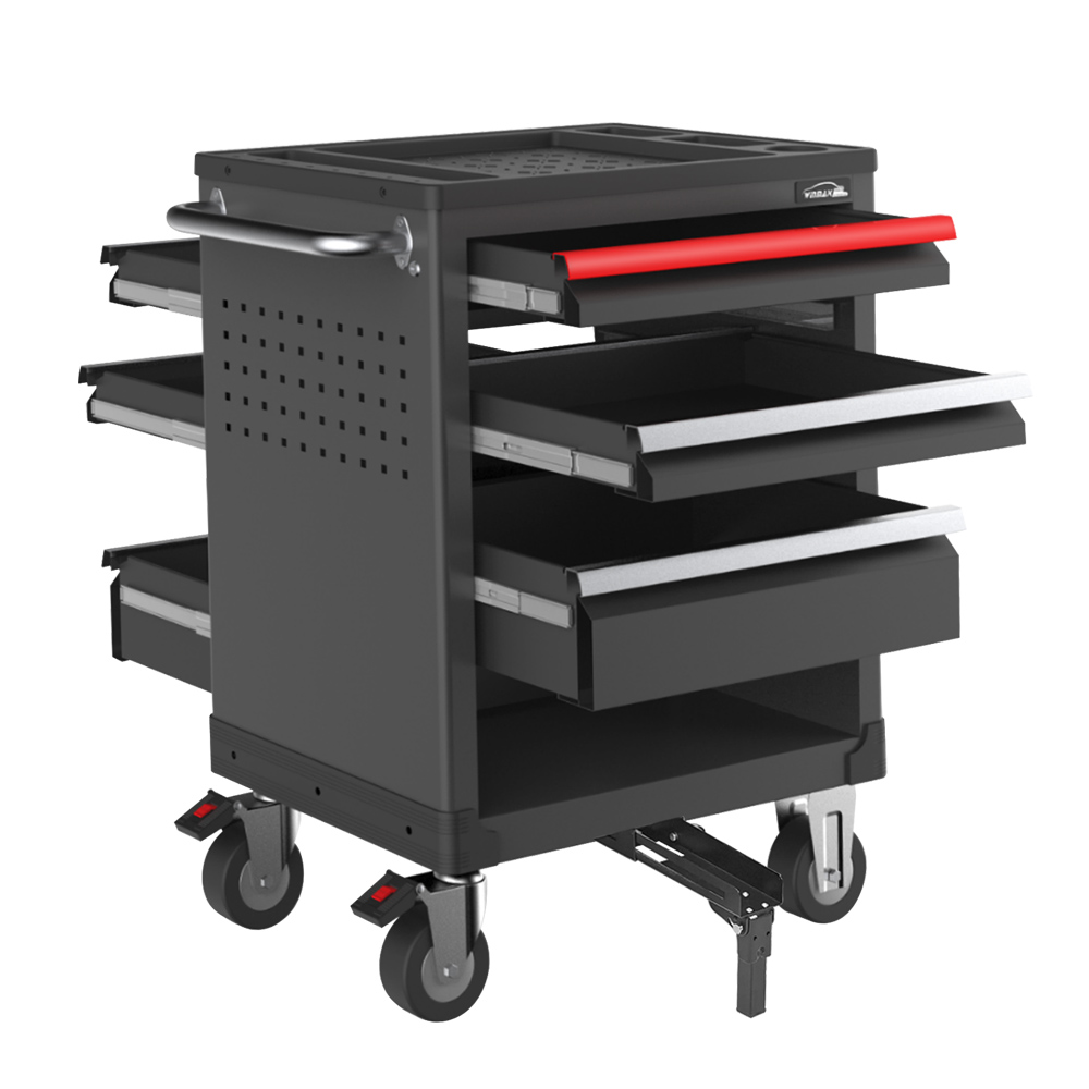 Winmax Профессиональный heavy duty двухсторонняя открытая тележка для инструментов 6 ящиков с замком прокатки шкаф для инструментов