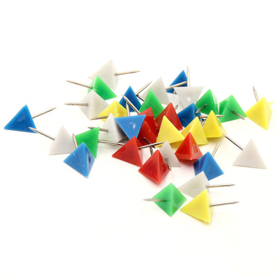Wholesale custom colorful triangle shaped Push Pins for school and office