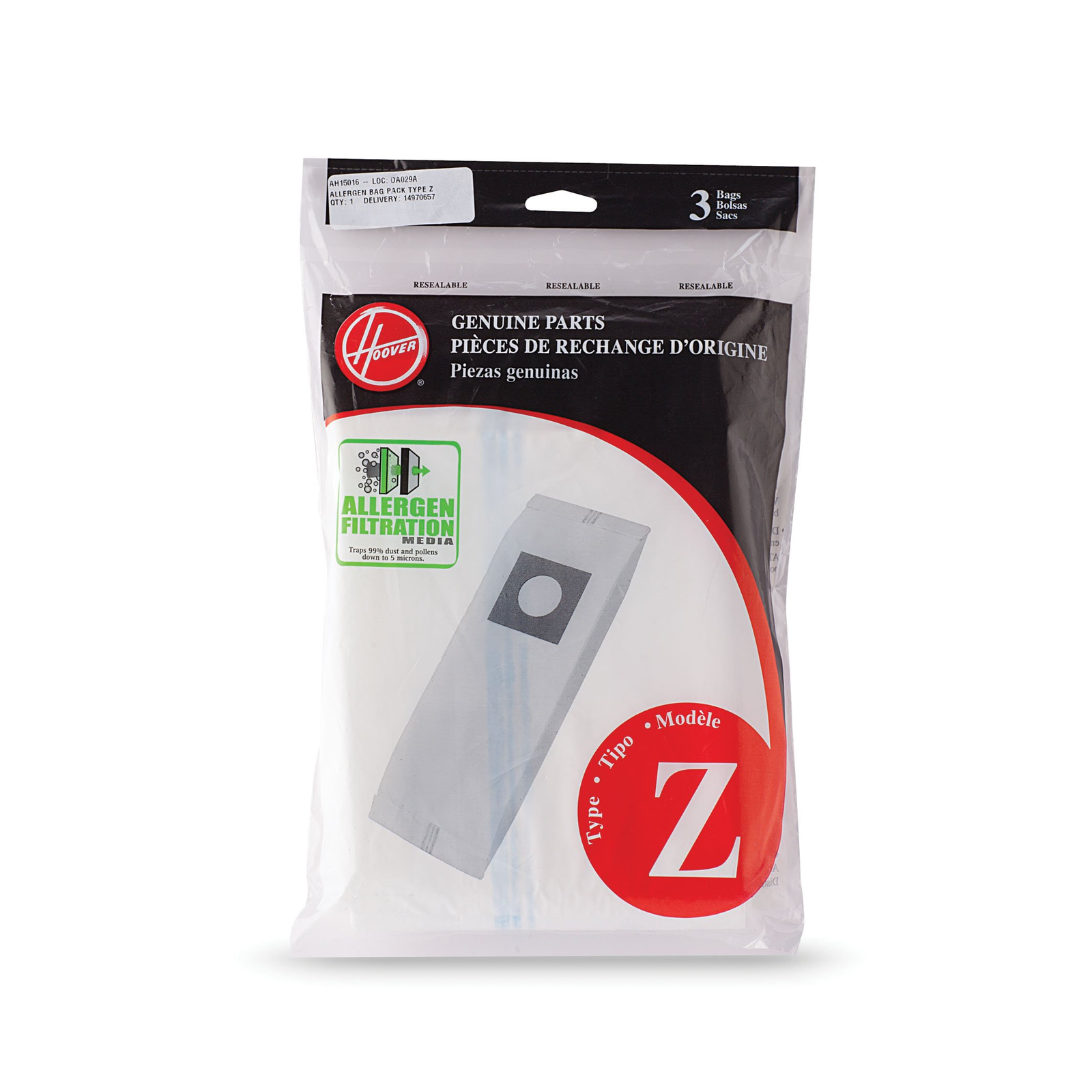 Hoover Тип Z ALLERGEN пылесос бумажный мешок