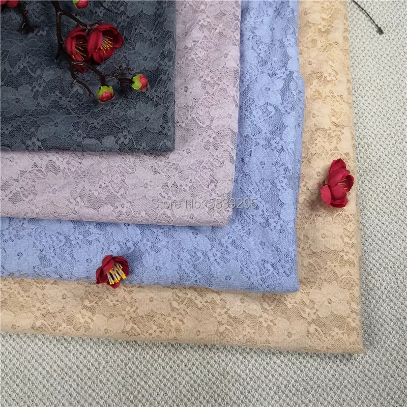 Width 150cm polyester nylon cotton flower Lace fabric for dress girls blouse