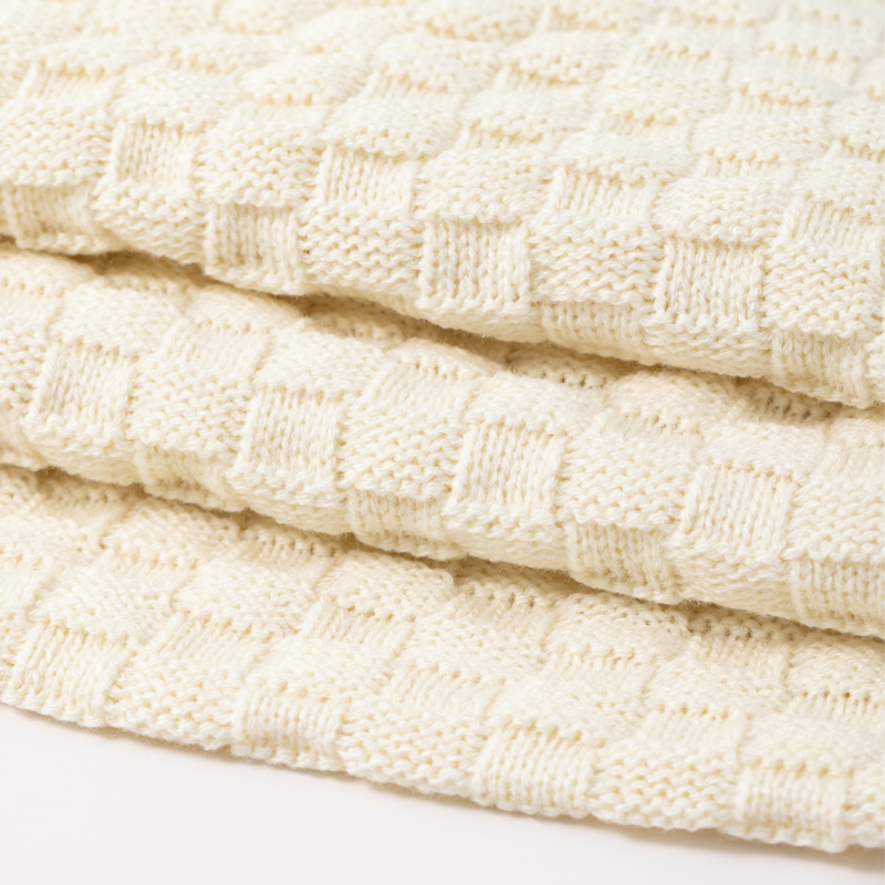 Hot selling soft double-sided checkered fabric 100% acrylic coarse knitting FOR shoe and hat clothing fabric