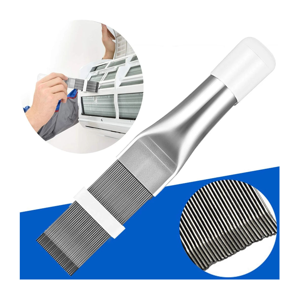 Cleaning Tool Air Conditioner Fin Repair Tool Coil Comb A/c Hvac Condenser Radiator Universal Folding Brush Cleaning Tool