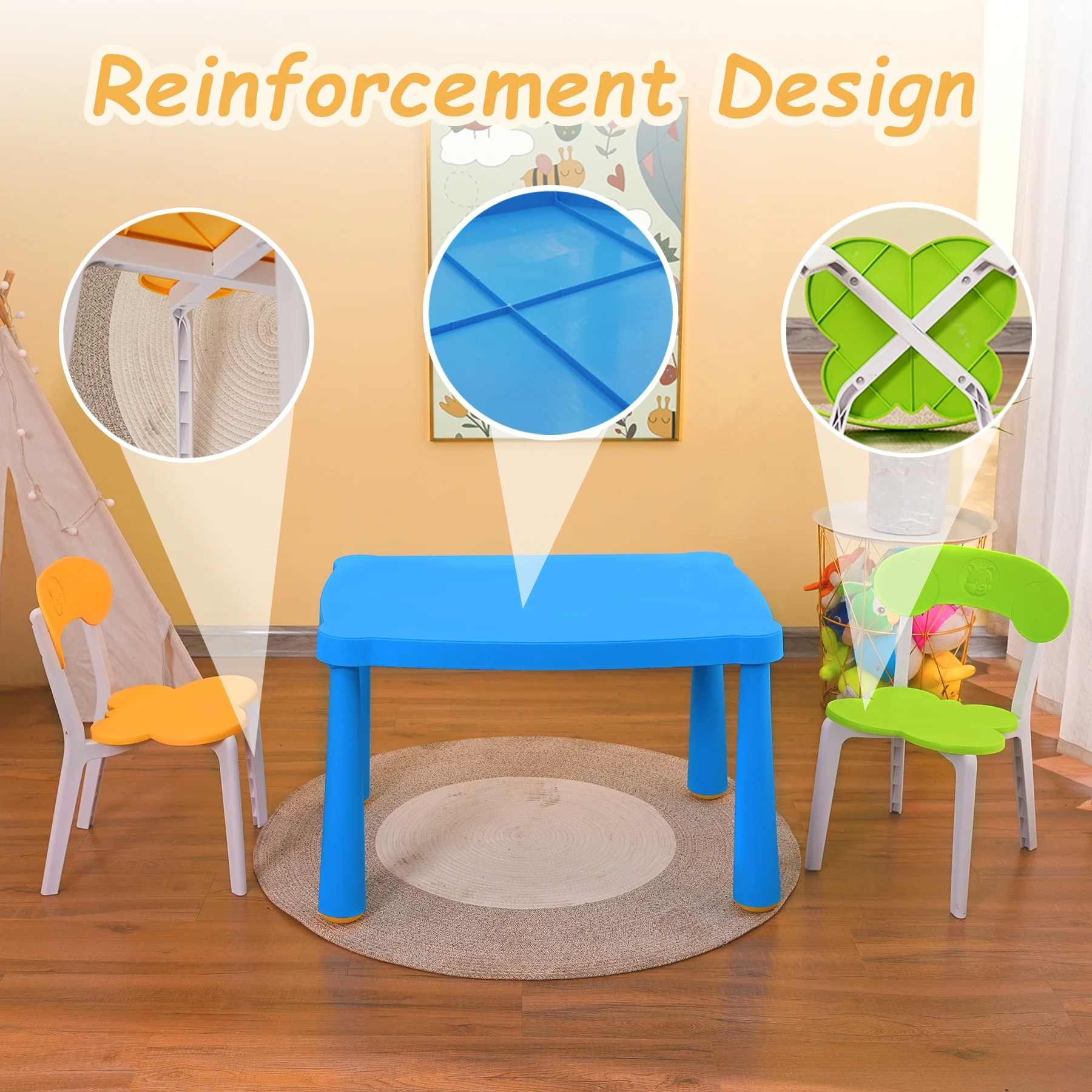 Modern Plastic Kid's Table New Material For Dining Bedroom Living Room Home