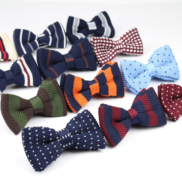 New soft knitted kids bow ties can packing with box
