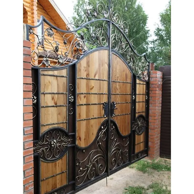 Modern wrought iron gate home high quality wrought iron gate design channel metal driveway gate