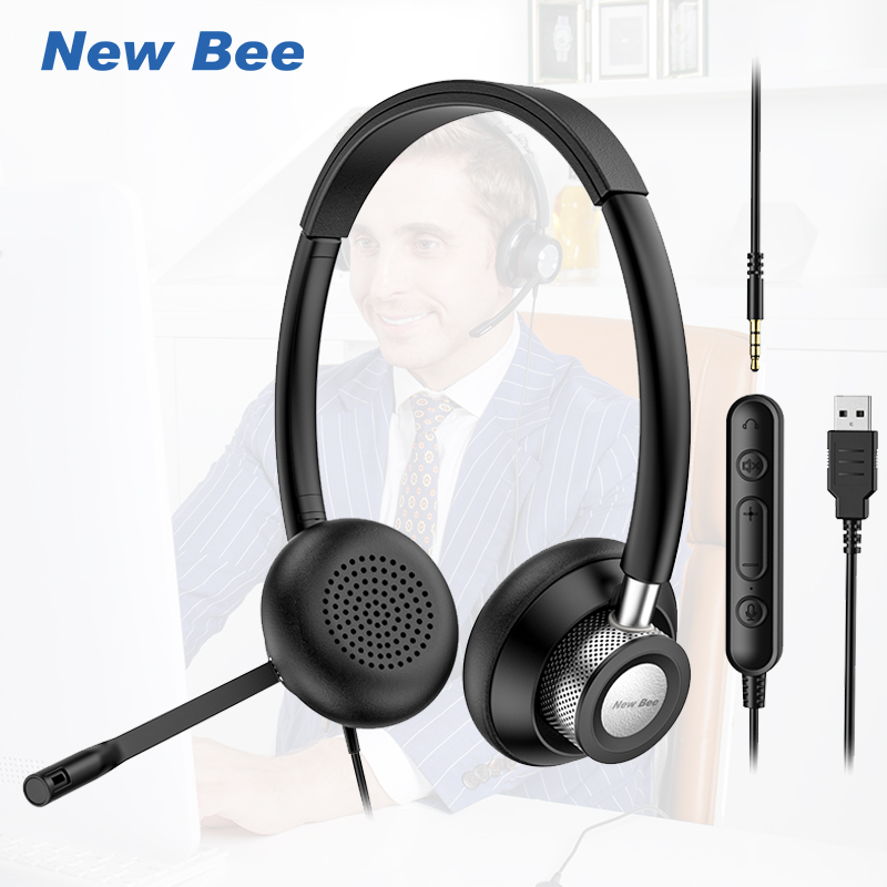 В наличии, оптовая продажа, новинка, Bee 3,5 мм, Usb-наушники, микрофон, гарнитура, наушники для компьютера