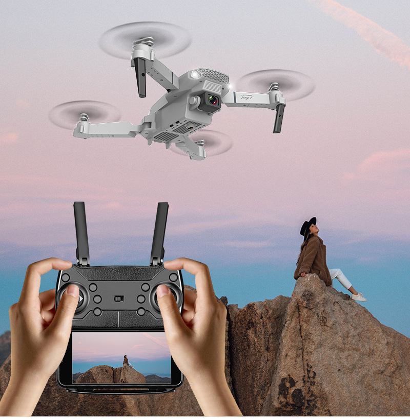 Бесплатная доставка популярный Дрон E88 Wi-Fi FPV с двойной HD-камерой 4K и широкоугольным видео в реальном времени и GPS складной Дрон