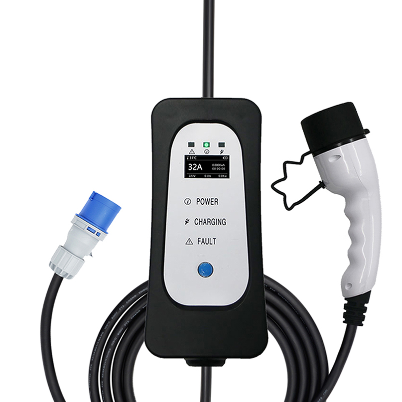 32A Уровень 2 Портативный Регулируемый IEC 62196 EV кабель EV зарядное устройство