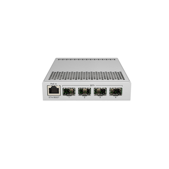 Mikrotik CRS305-1G-4S + в пятипортовом настольном коммутаторе с одним портом Gigabit Ethernet и четырьмя портами SFP + 10 Гбит/с