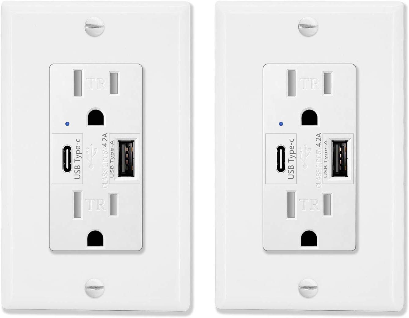 Настенное зарядное usb-устройство на 15A дуплекс защитный чехол для мобильного телефона штепсельных розеток, 4.2A, внешнее аккумуляторное устройство розетки с USB портом порт C, UL электрические USB носки
