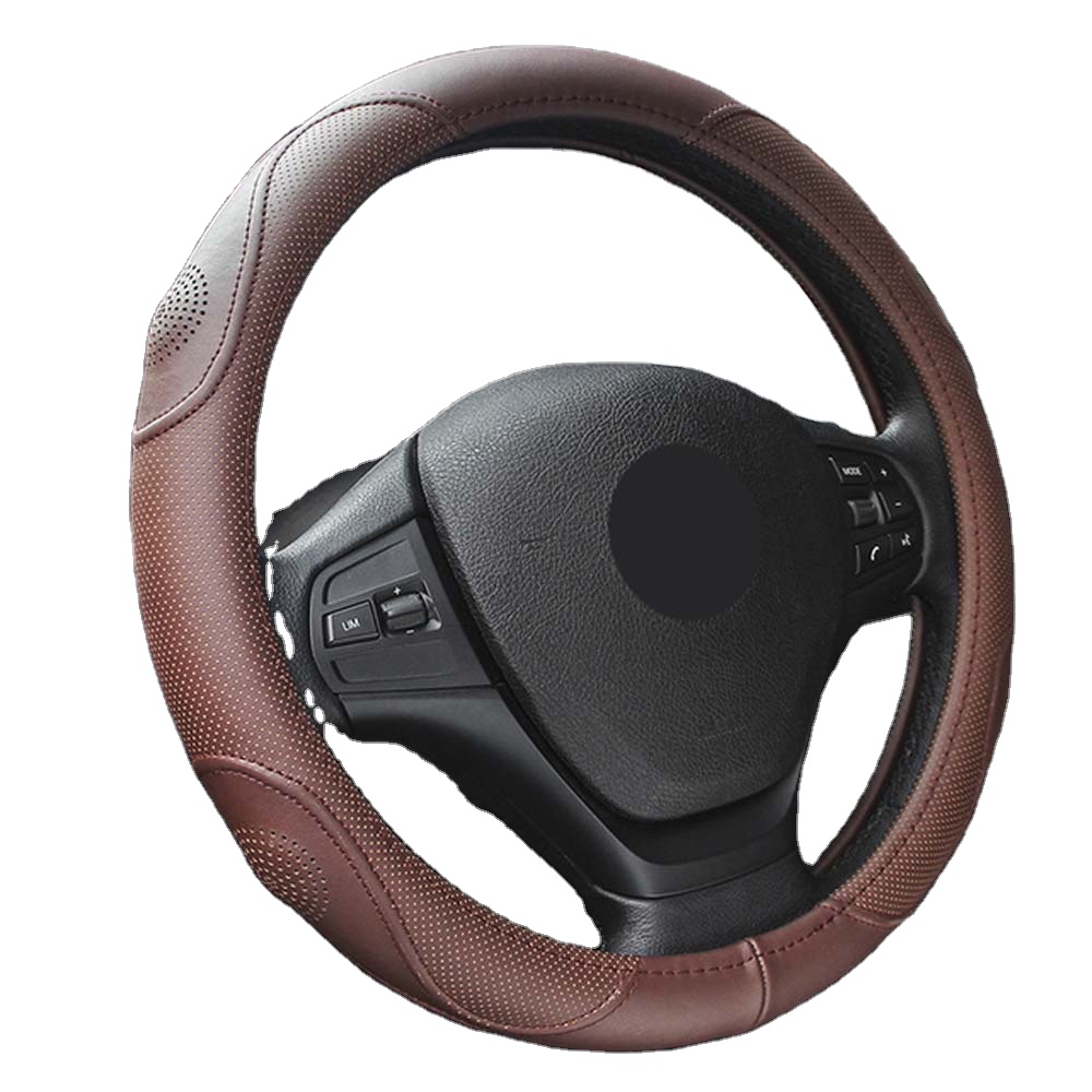 Leather Perforated Wheel Steering Cover For Men