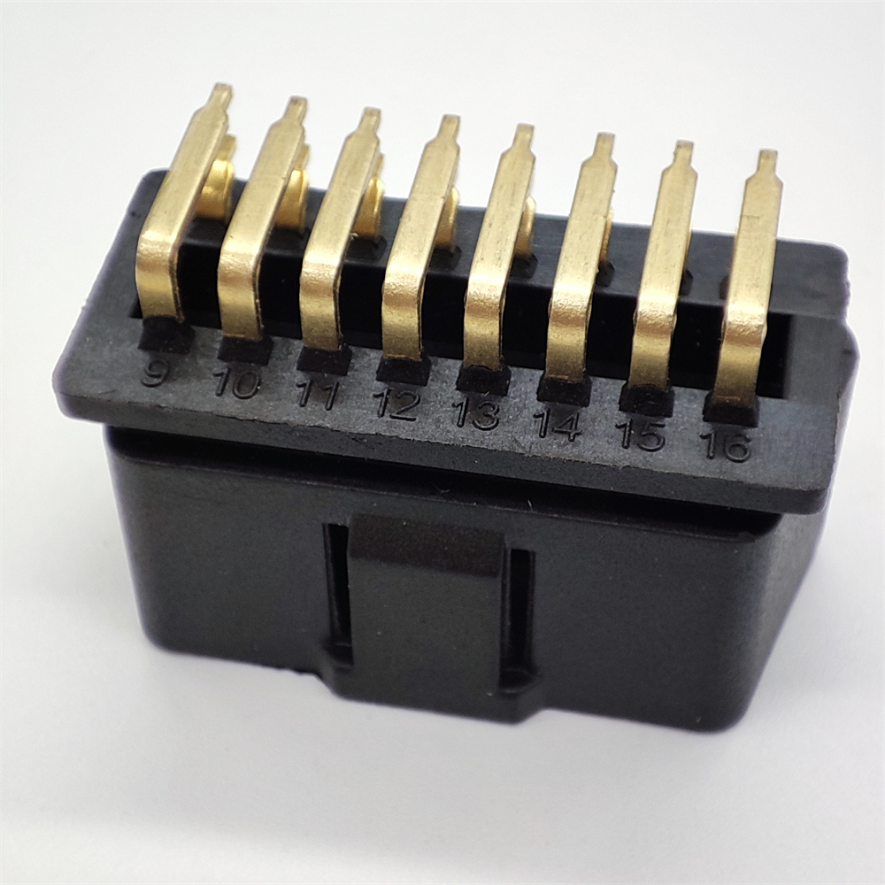 Высококачественный 16-контактный Штекерный разъем OBD2 к штекеру jзубного типа 90 градусов для печатной платы