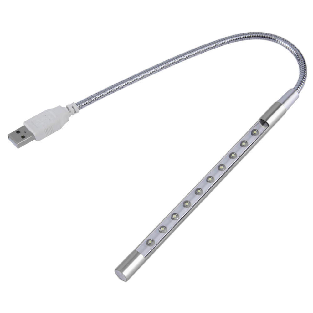 Новый металлический материал USB Светодиодная лампа 10 светодиодов Гибкие различных цветов для ноутбук ПК компьютер