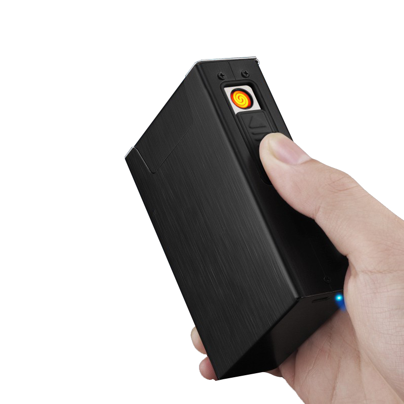 Новый дизайн, дешевая электронная зажигалка, перезаряжаемая usb Зажигалка с портсигаром