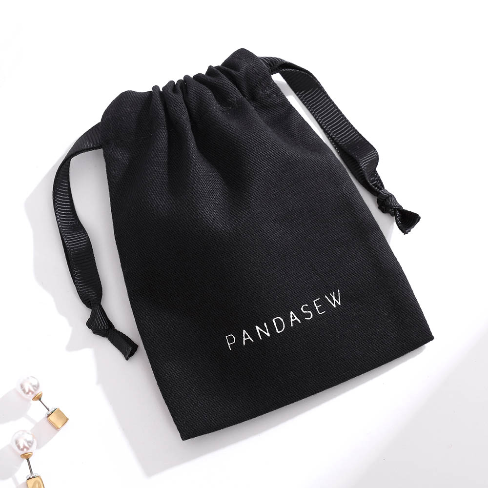 PandaSew 3x4 дюймовый черный муслиновый мешок на шнурке с индивидуальным логотипом, ювелирные изделия из органического хлопка, сумки на шнурке