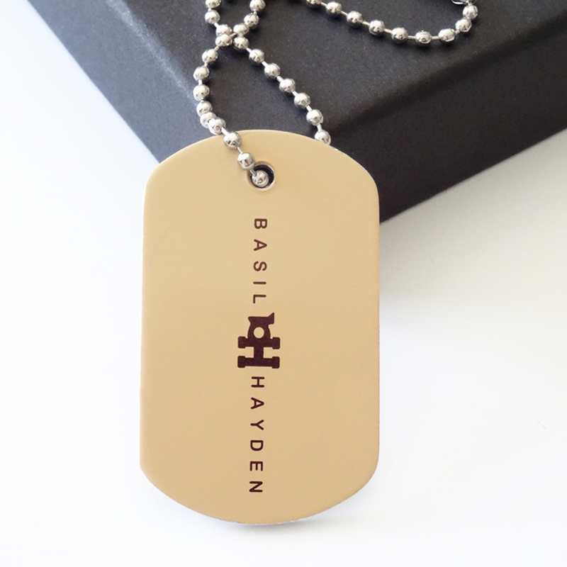 Profession custom metal aluminum alloy sublimation bone dog ID tags with chain