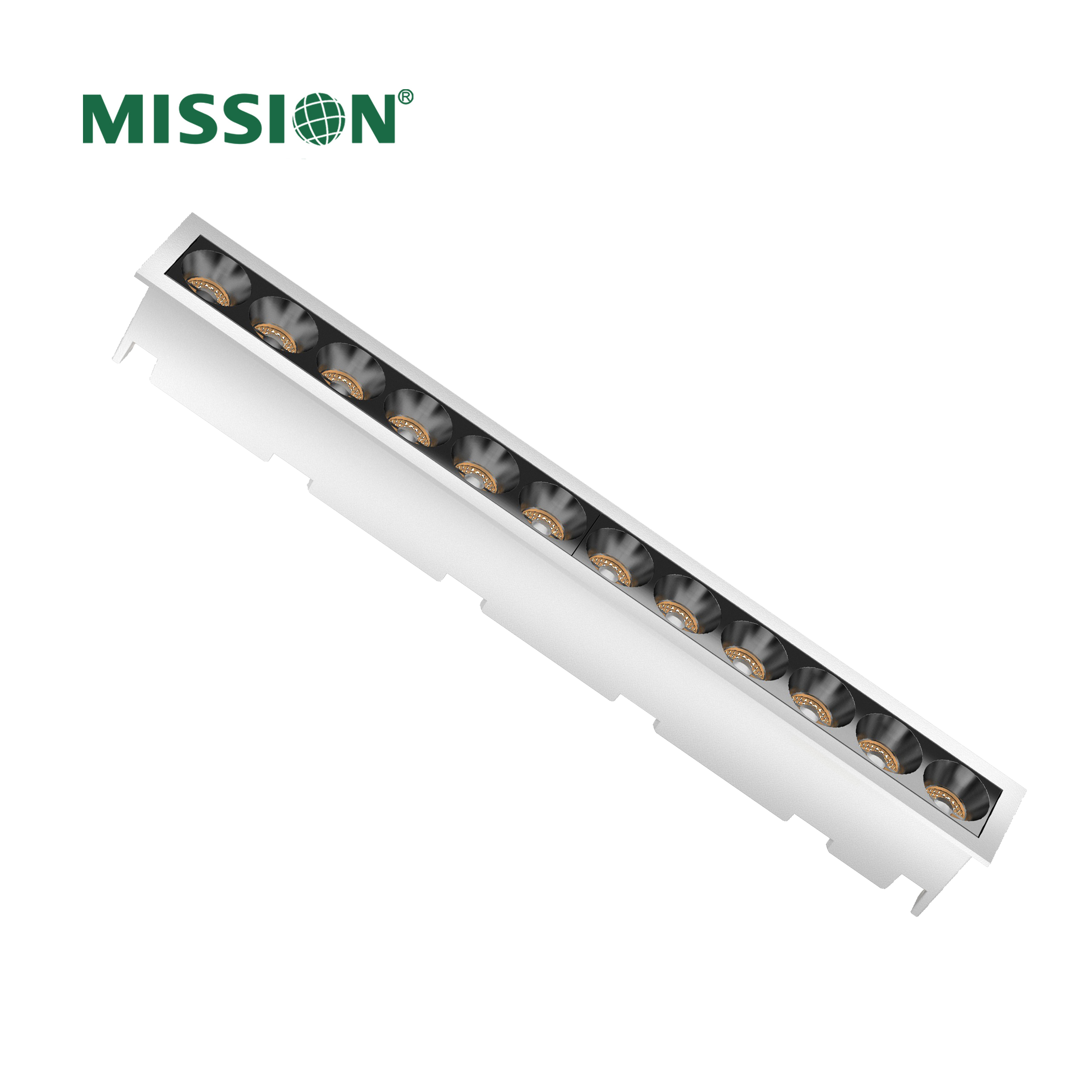 Aluminium Recessed LED Line Light Downlight 24W Exhibition Grille Lamp for hotel