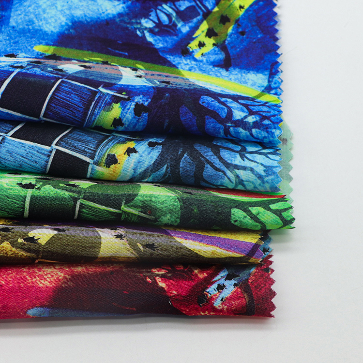 New product digital printed 100% polyester poplin fabric no MOQ for cloth