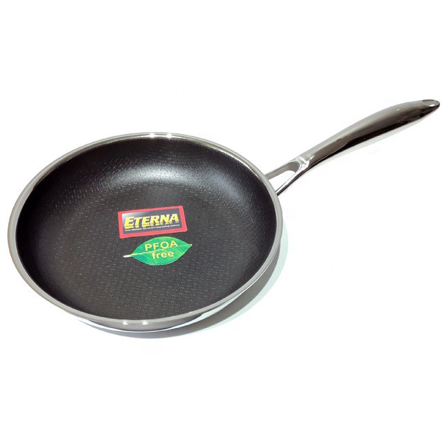As Seen on TV Best Popular 24cm 3ply 304 Stainless Steel Honeycomb Non stick Cookware Fry Pan