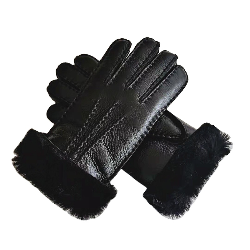Factory sales fashion glove winter comfort warmth classic outdoor thermal lambskin cycling gloves leather gloves men