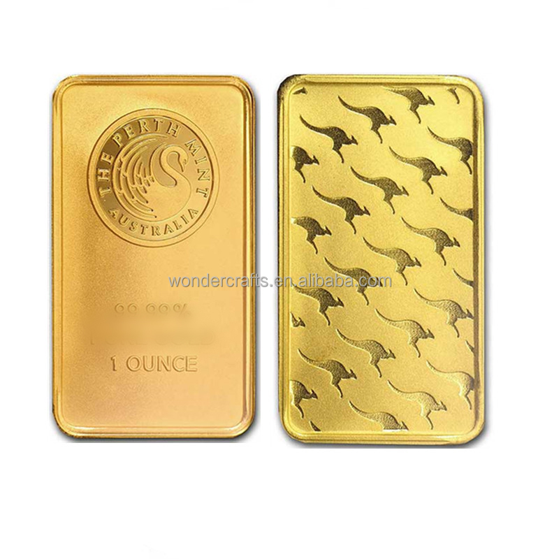 WD Best Selling Custom Metal Ingot Decoration Tungsten Bar 1 oz Commemorative Gilding Metal Ornament Ingot Bar