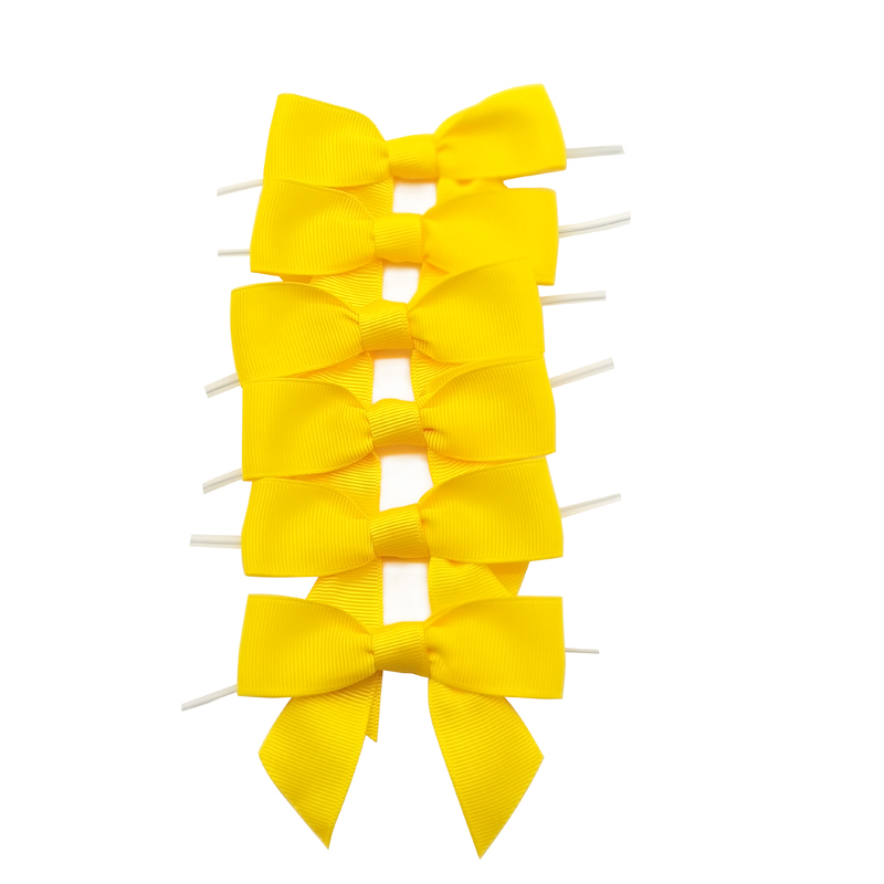 E-Magic High Quality Wholesale Price Pre-made Decoration 1 Inch Grosgrain Ribbon Bow Tie With Transparent Clip For Candy Packing