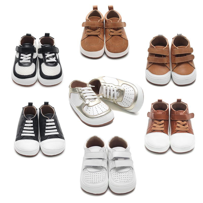 Babyhappy 2024 New Trendy Design Baby Kids Ergonomic Wide Toe Fit Shoes Children Footwear Barefoot Leather Sneaker