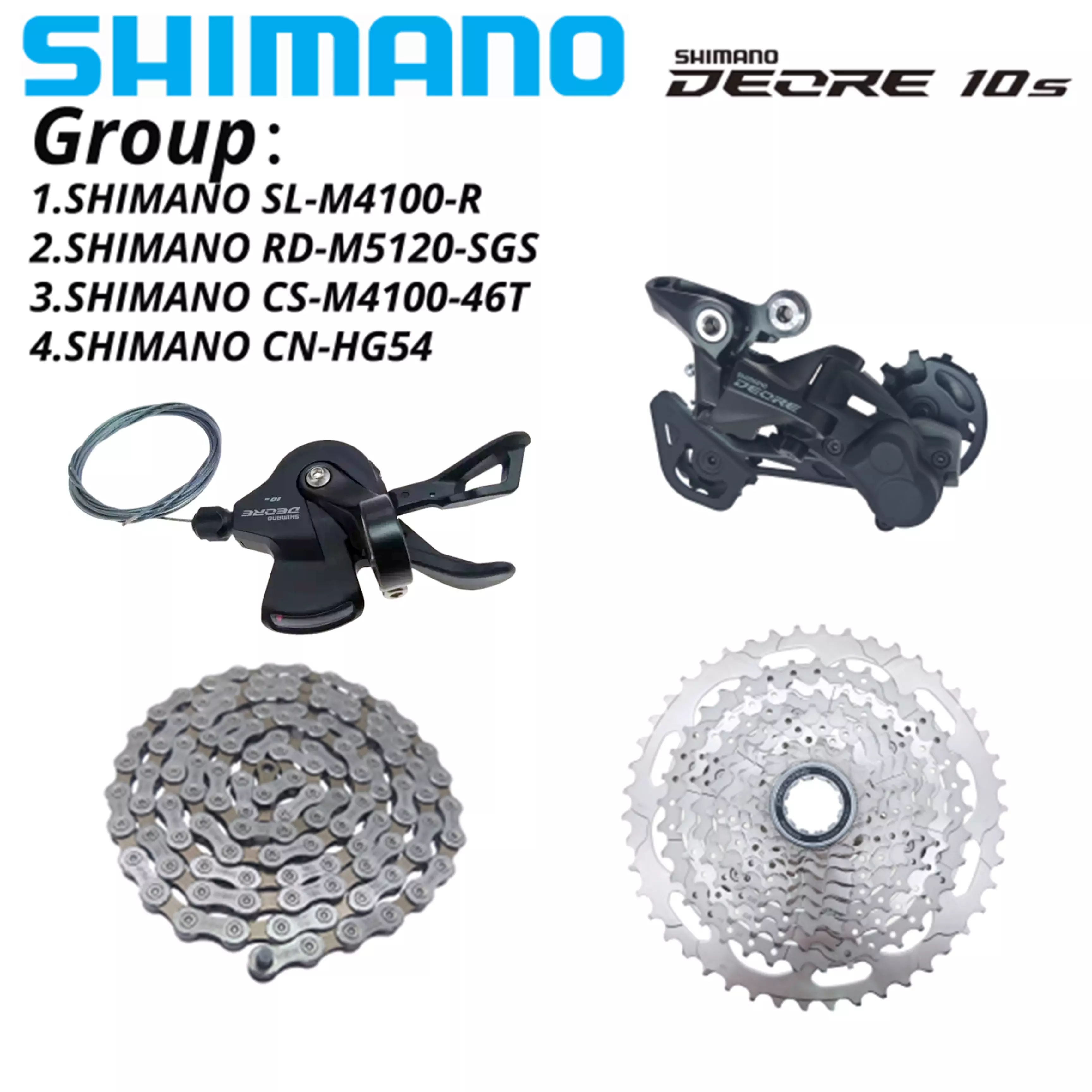 SHIMANO DEORE M4100 M5120 1x10 скоростей указано MTB горный велосипед SL-M4100 перемещения рычага переключения передач для RD-M5120 сзади dearilleur кассеты цепи 10V