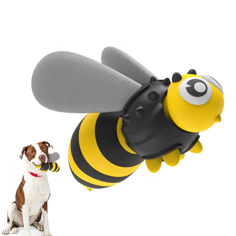 Amazon Hot Sale High Quality Designer Dog Squeak Bitting Toys Bee Dog Chew Toy Dog Rubber Toy