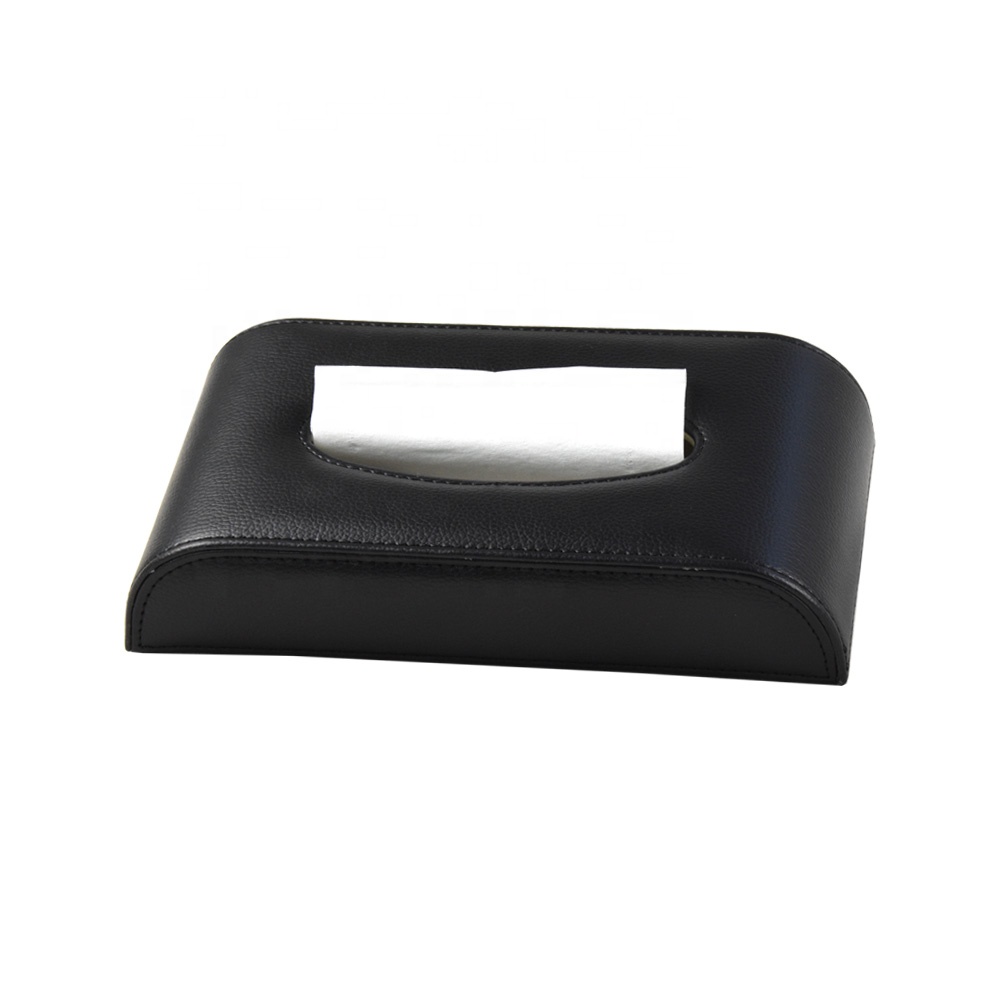 Wholesale Custom Printed Logo Napkin Holder Creative Black Leather Tissue Boxes