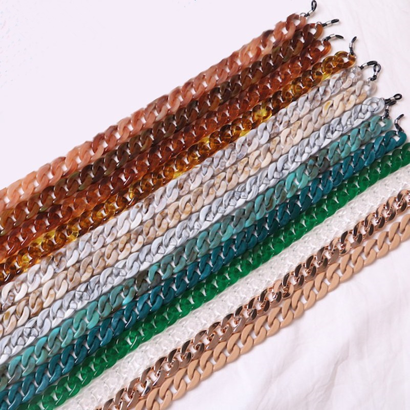 New Wide Amber Acrylic Glasses Chain Women Reading Glasses Hanging Neck Chain Sunglasses Chain Eyeglasses Strap