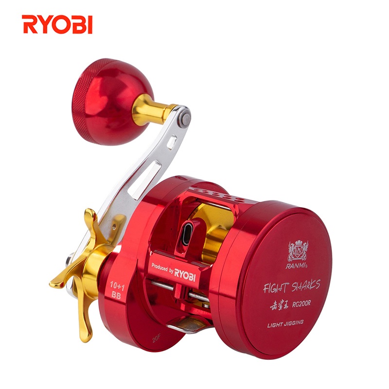 Рыболовная катушка Ryobi Fight Sharks Light, полностью Металлическая Троллинг, литое барабанное колесо 6,8: 1 11BB, 12 кг, Макс.