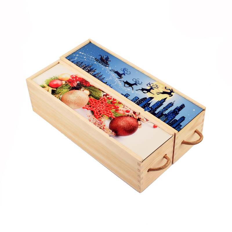 Promotional Various Good Quality Wooden Wine Box With Sublimation Mdf Cover