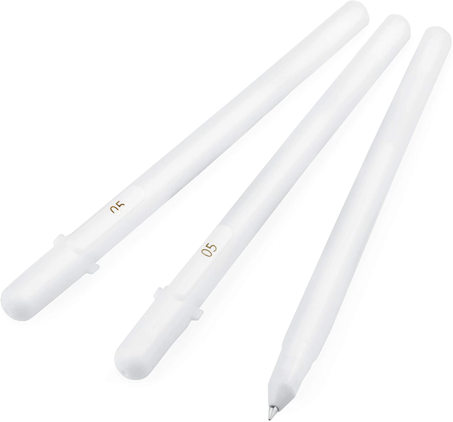 Белые гелевые ручки Sakura Gelly в рулоне разных размеров, 05 Fine / 08 Medium / 10 Bold