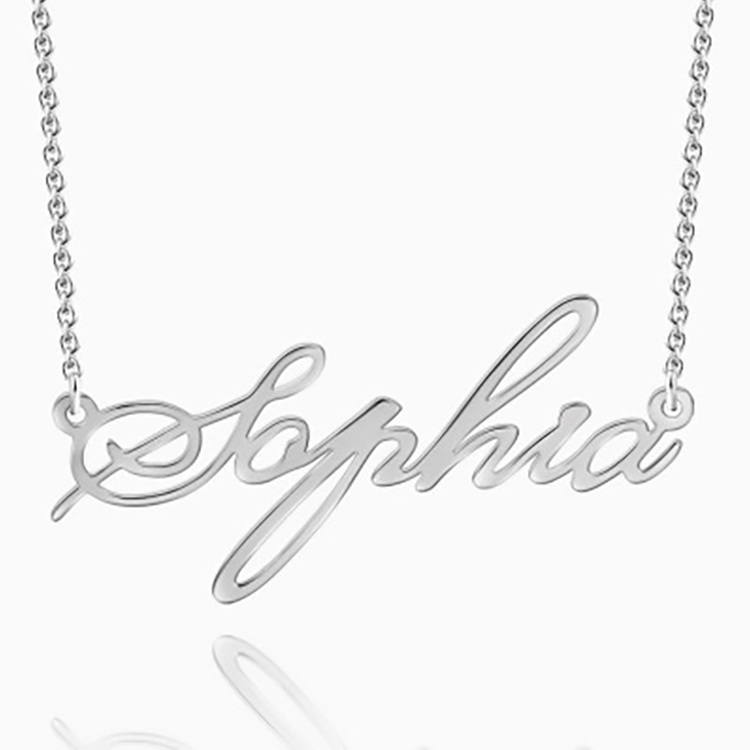 Hot sale customized nameplate pendant with any font in Chinese and English, personalized signature style name pendant necklace