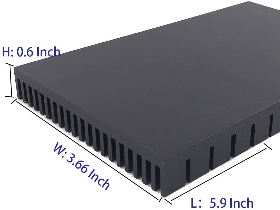Алюминиевый большой радиатор 5,9x3,6x0,59 дюйма/150x93x15 мм, черный радиатор, плавники для охладителя, печатной платы, светодиодная материнская плата