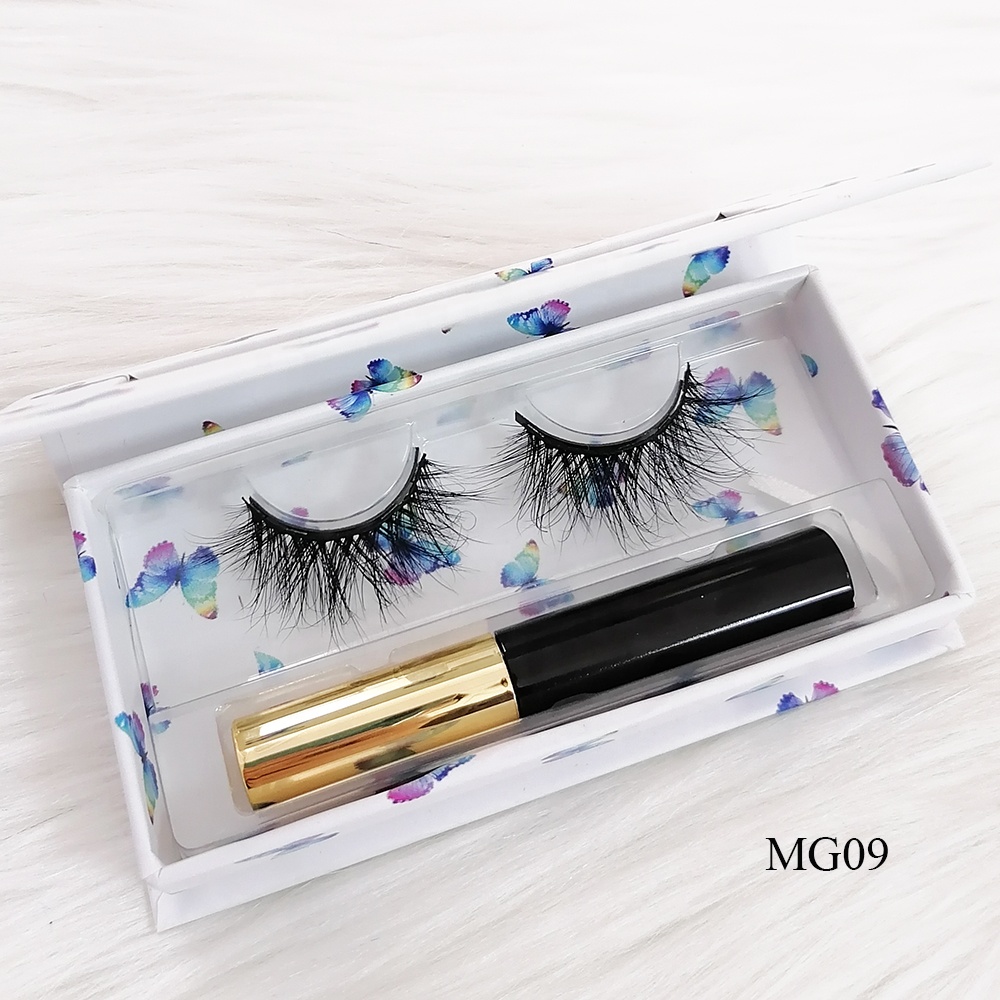 High quality custom magnetic lashes vendors wholesale mink eyelash magnetic eyelashes set with eyeliner
