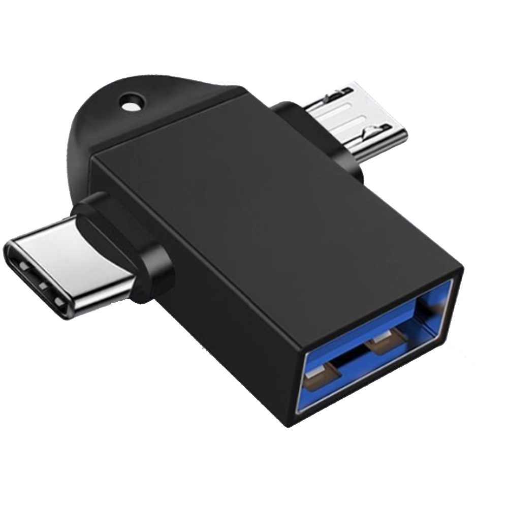 2 in 1 OTG Adapter USB 3.0 Female To Micro USB Male and USB C Male Connector Aluminum Alloy on The Go Converter