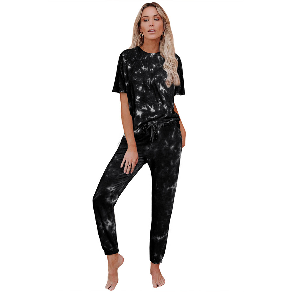 Одежда для сна с принтом Tie Dye для девочек, одежда для отдыха, ночные рубашки, Хлопковая женская пижама для девушек, женская ночная рубашка, женская одежда для отдыха