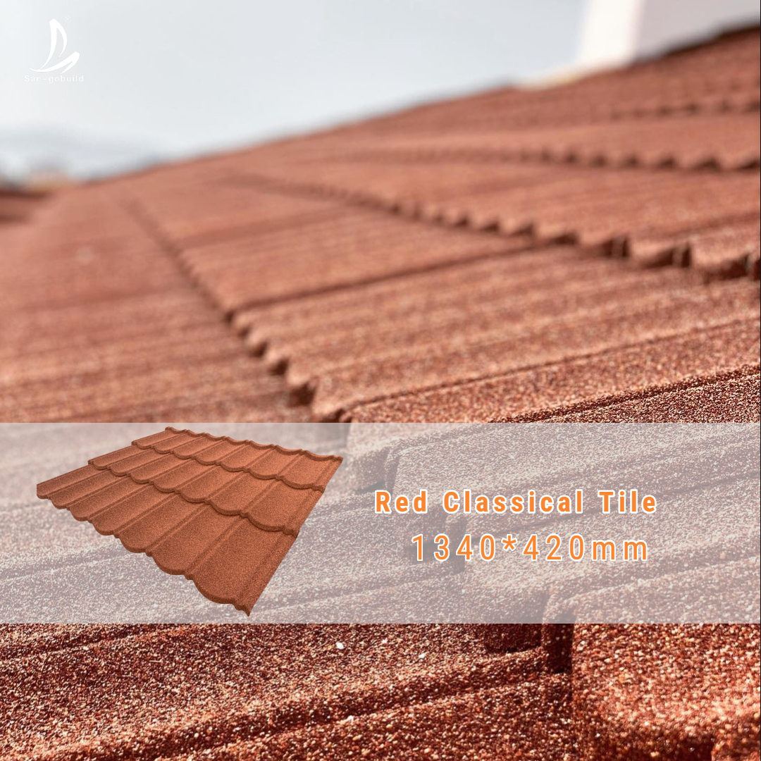 High Quality Low Prices Villa Metro 0.4 mm Bond Type Colorful Metal Sheet Stone Coated Steel Roofing Tile