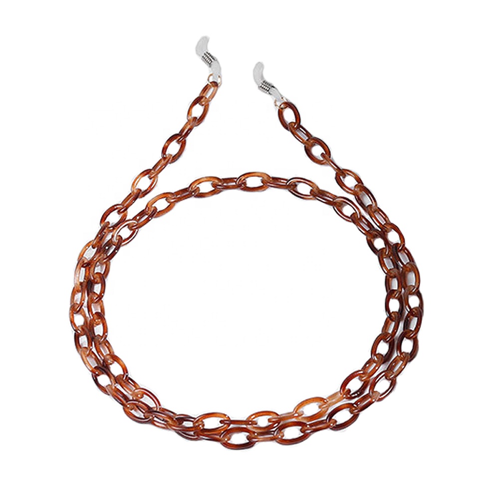 Trendy Hot Hexagon Shape Chain Fashion Acrylic Hanging Neck Chain Sunglasses Chain Acetic acid Lanyard Cord