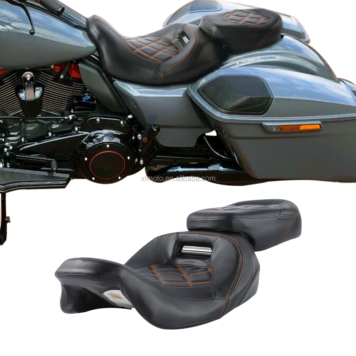TCMT для Harley сиденья XF2906SC231-02-BO кожанные водительские ПАССАЖИРСКОЕ СИДЕНЬЕ для мотоцикла Harley CVO Street Glide 2010-2012 2015-2020