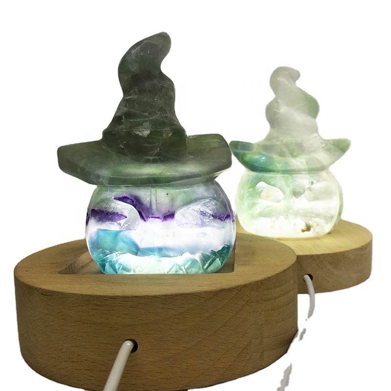 USB LED Lighting Crystal carved pumpkin candle jar lantern halloween decoration