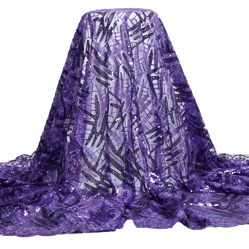 2576 African Glitter French Lace Fabric With Sequins Embroidered Tulle Net Lace Fabric Mesh Lace Fabric For Dress