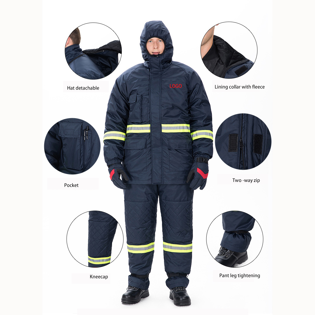Custom Minus 18-30 Degree Thermal Freezer Safety Clothing Low Temperature Cold Storage Coverall for Mining and Cold Room Use