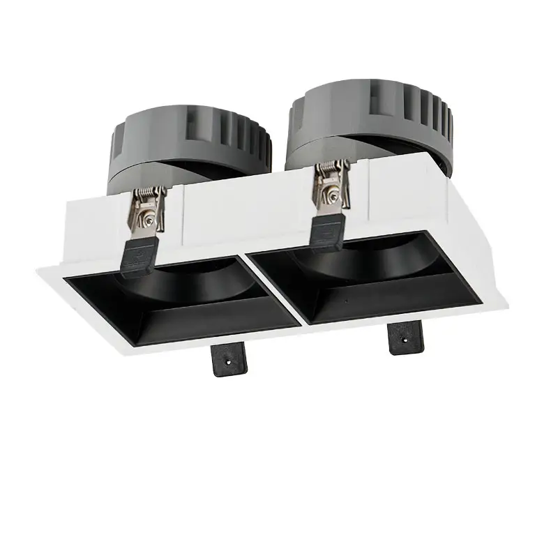 LED Ceiling Downlights Double Head Square Recessed Ceiling Light 2*10W Adjustable LED Downlight Fixtures
