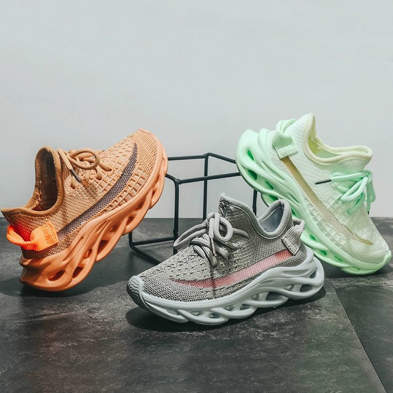 Высококачественная летняя сетчатая шнуровка yeezy спортивная детская повседневная обувь 2021
