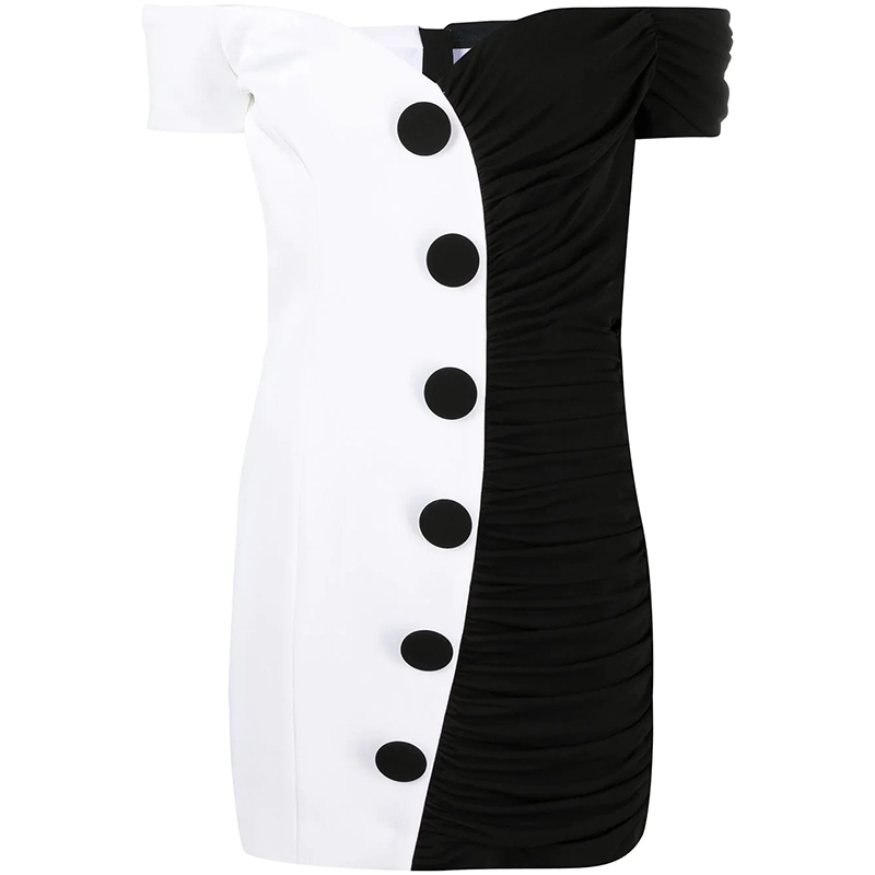 New Arrival Elegant Lady Trendy Slash Collar Short Sheath Design Zipper Party Prom Dress for Women