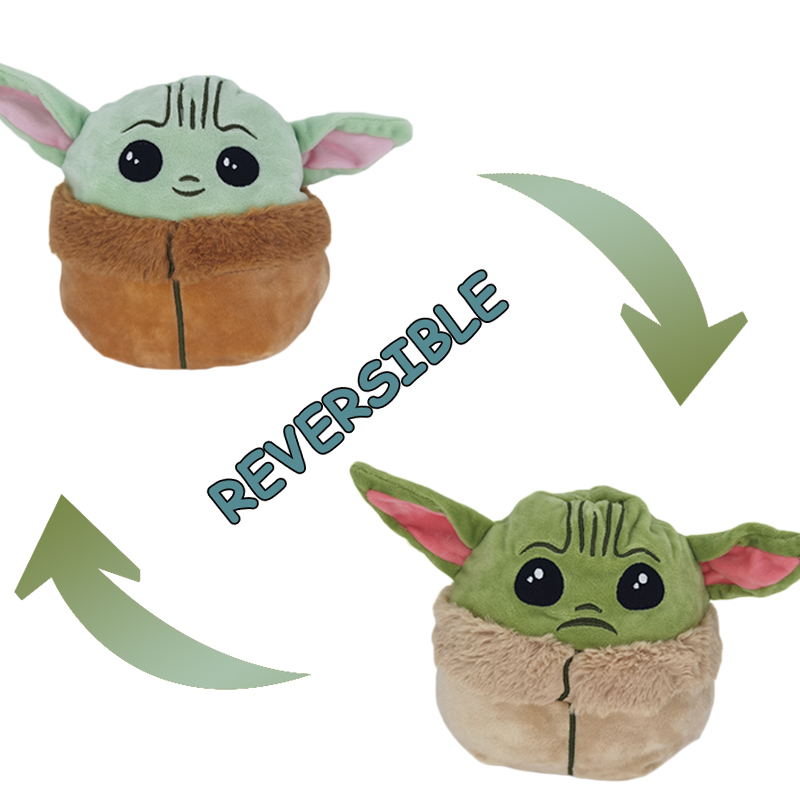Оптовая цена, мягкая кукла Yoda с откидной крышкой, мягкая игрушка для малышей, двусторонняя игрушка Yoda, плюшевая игрушка Yoda