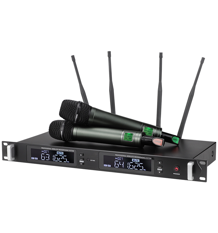 UHF двухканальный профессиональный караоке-динамик для смартфона с беспроводным микрофоном